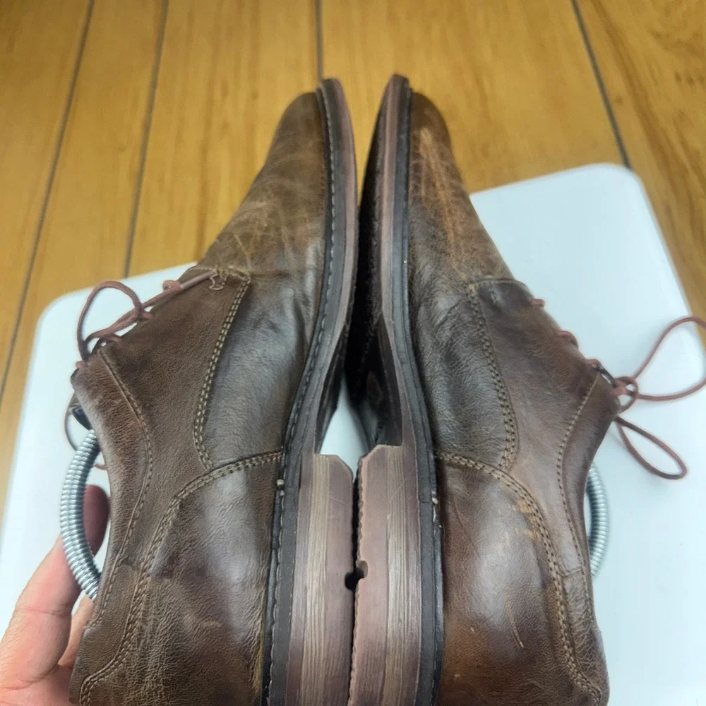 Josef Seibel Mens Brown Leather Lace Up Oxford Dress Shoes Size 10/44‎